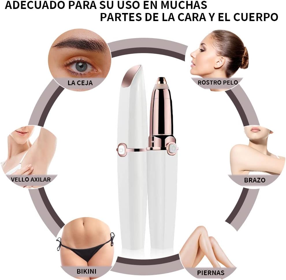 Depiladora facial 2 en 1 Luz LED, eléctrica, portátil