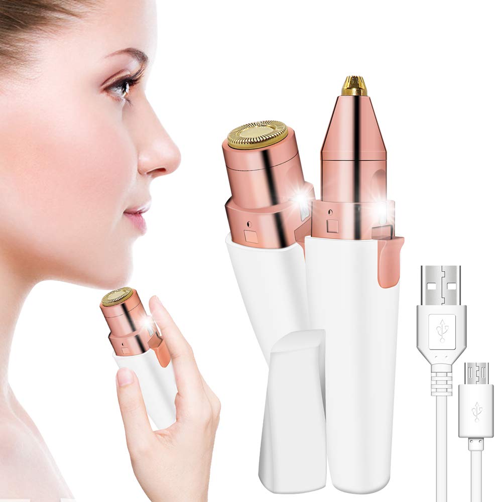 Depiladora facial 2 en 1 Luz LED, eléctrica, portátil