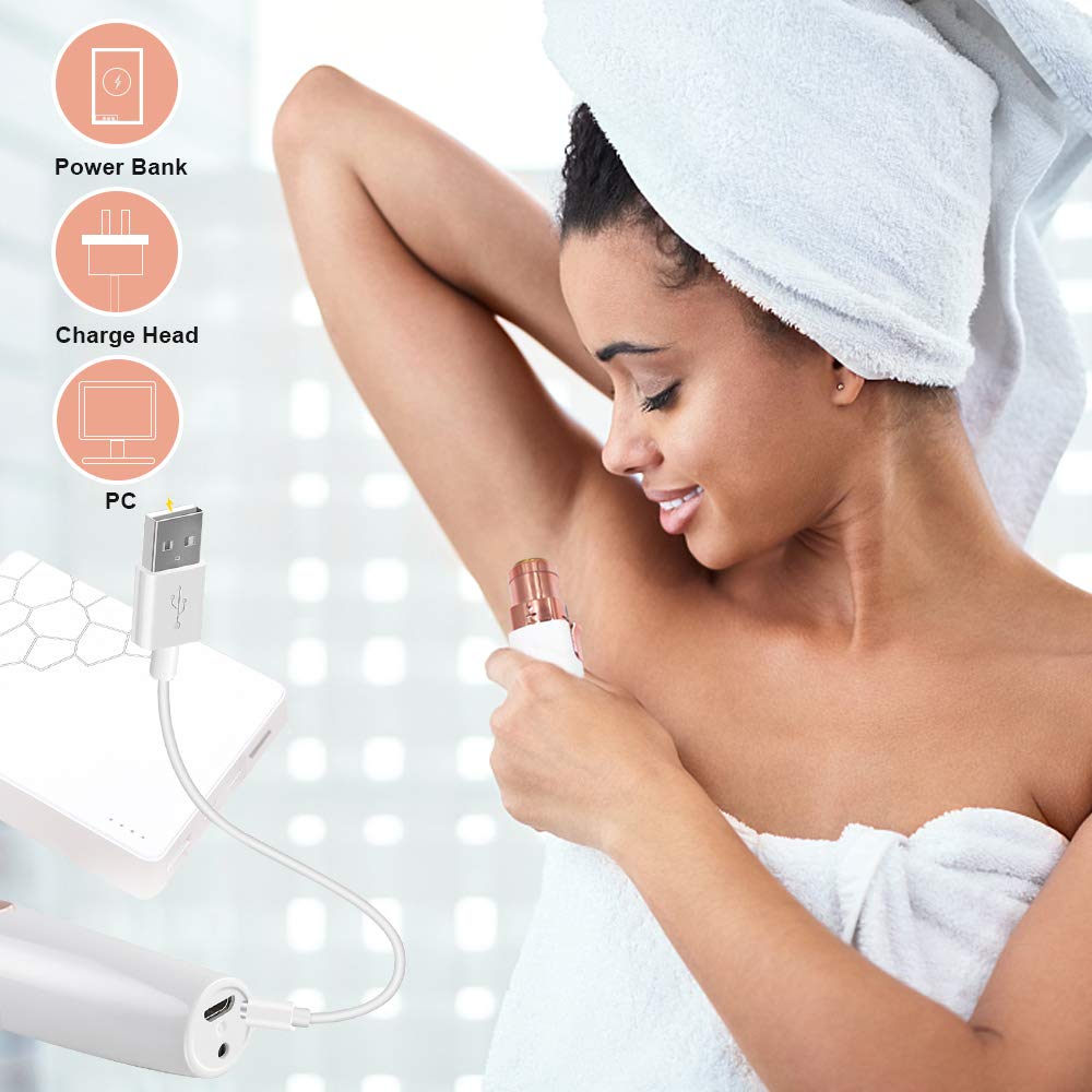 Depiladora facial 2 en 1 Luz LED, eléctrica, portátil